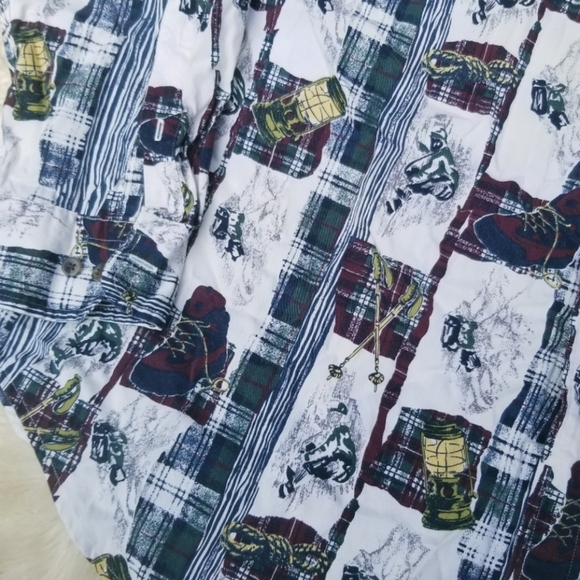 Vintage 90s mountaineering hiking button down Shirt Long Sleeves Men's Size XL - Picture 5 of 7